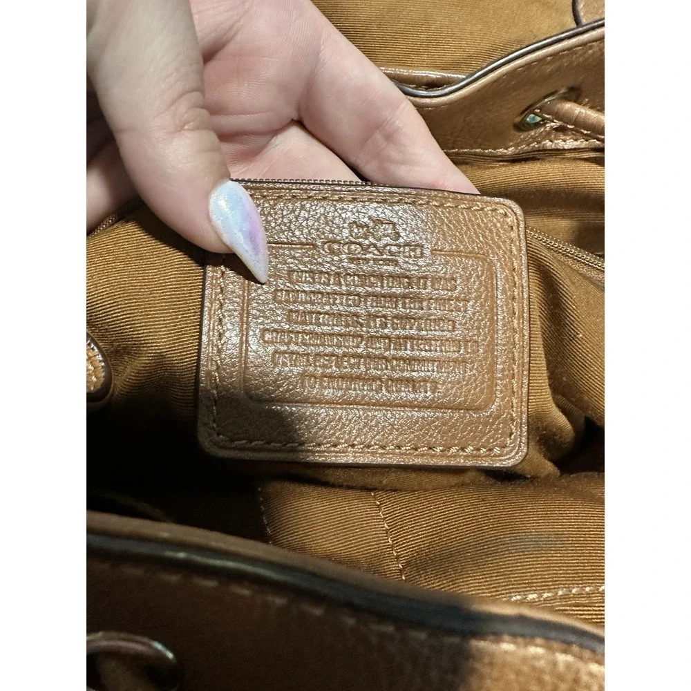 VTG Coach Pebble Leather Billie Saddle Brown Backpack - Picture 7 of 12